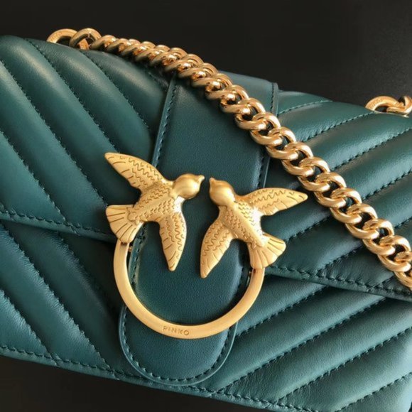 PINKO Love Classic Icon V Leather Shoulder Bag - Picture 7 of 9